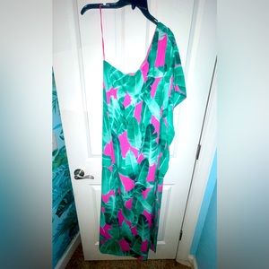 Buddy Love BNWT Palm maxi dress 1 shoulder size large